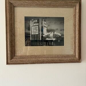 Historical Las Vegas Club Bingo, Bonanza Room 1940-50’s Custom Framed Western